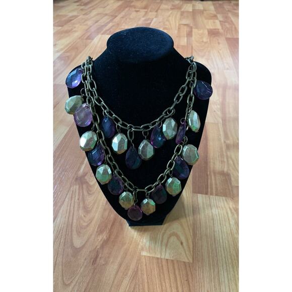 Purple Crysral Necklace‎ - Picture 1 of 1